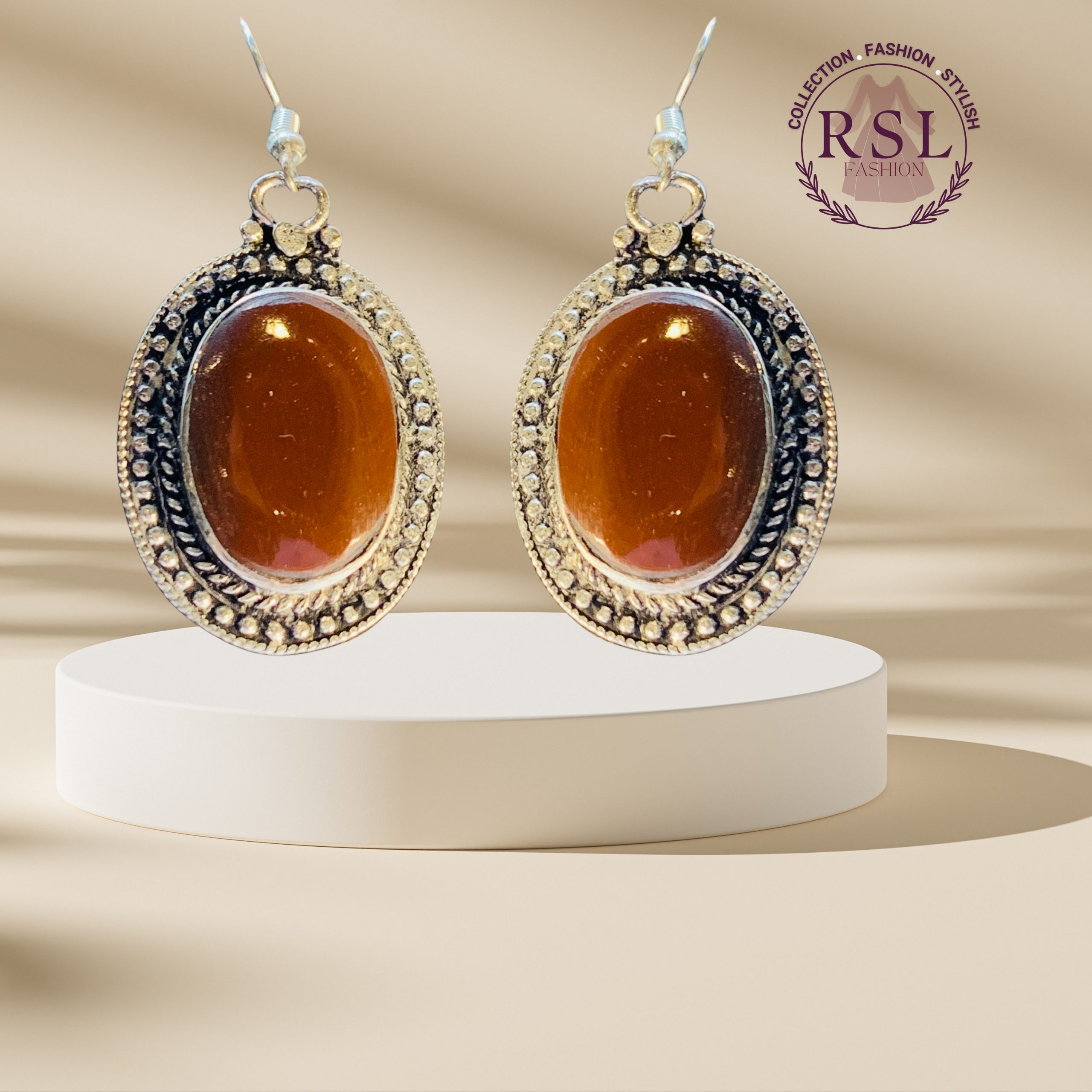 Rust Oval Earrings