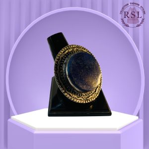 Dark Blue Round Afghan Men’s Ring