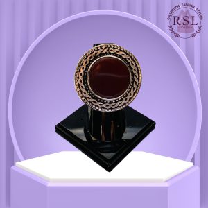 Maroon Round Afghan Ring Antique Braided Frame