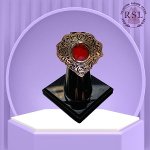 Antique Afghan Shield Ring with Red Carnelian