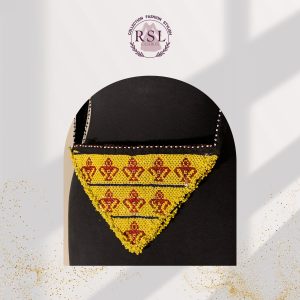 Yellow Crown Afghan Beaded Handbag