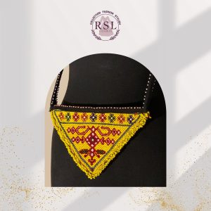 Handmade Swirl Crest Afghan Beaded Handbag