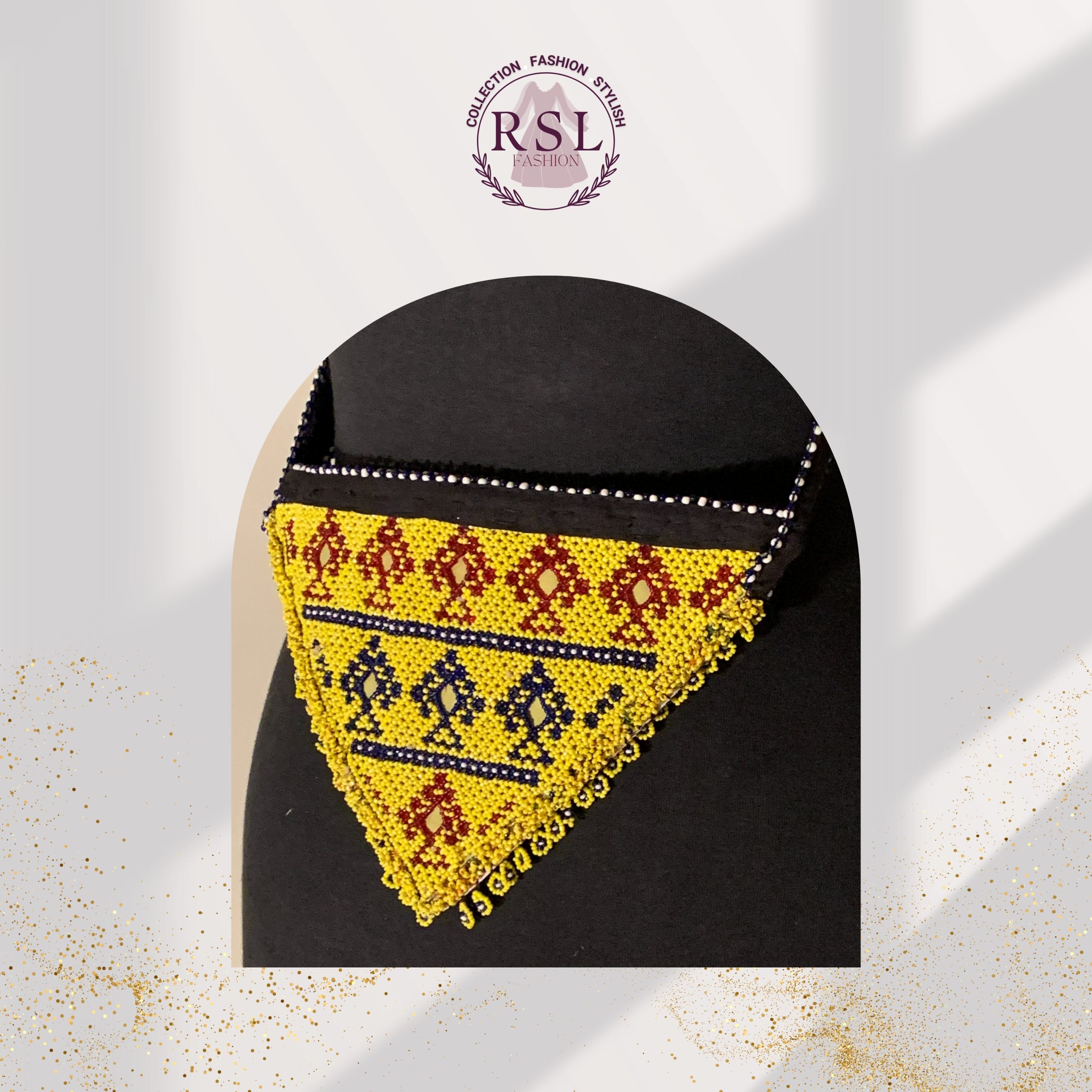 Amber Crest Afghan Beaded Purse