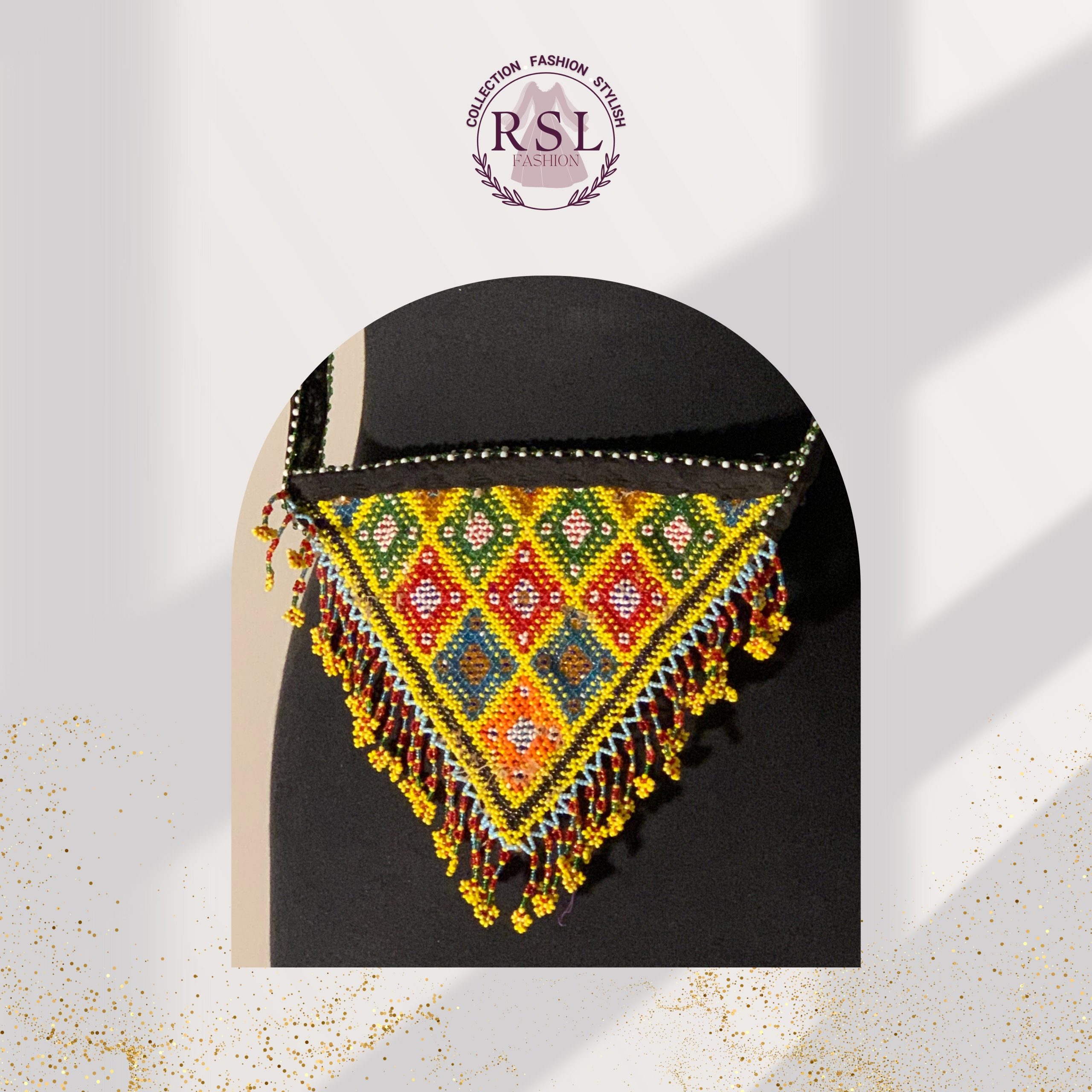 Afghan Diamond Prism Beaded Purse