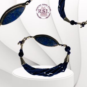 Lapis Lazuli Gemstone Shamballa Macrame Bracelet
