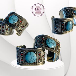 Afghan Turkmen Lapis Lazuli Cuff Bracelet – Ethnic Boho Tribal Jewelry