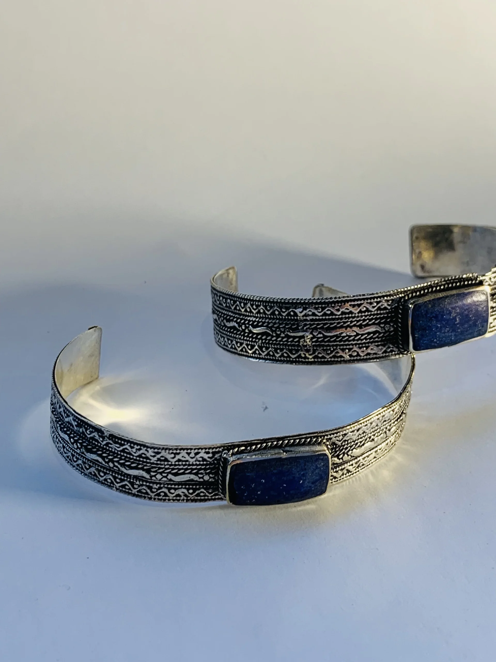 Tribal Kuchi Handcuff Bracelet With Stones and Beads - Image 2