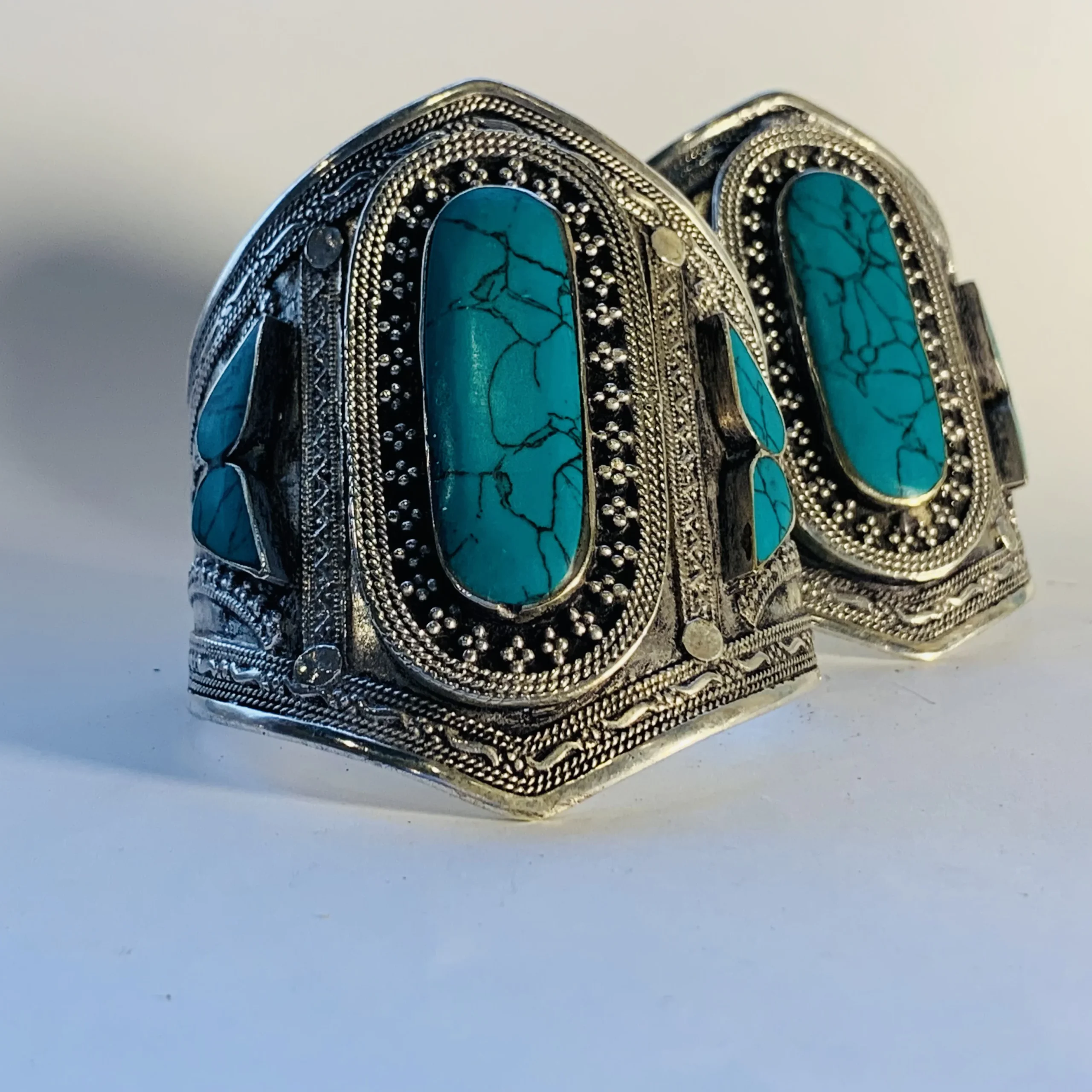 Afghan Bracelet with Artificial Turquoise Stone - Image 3