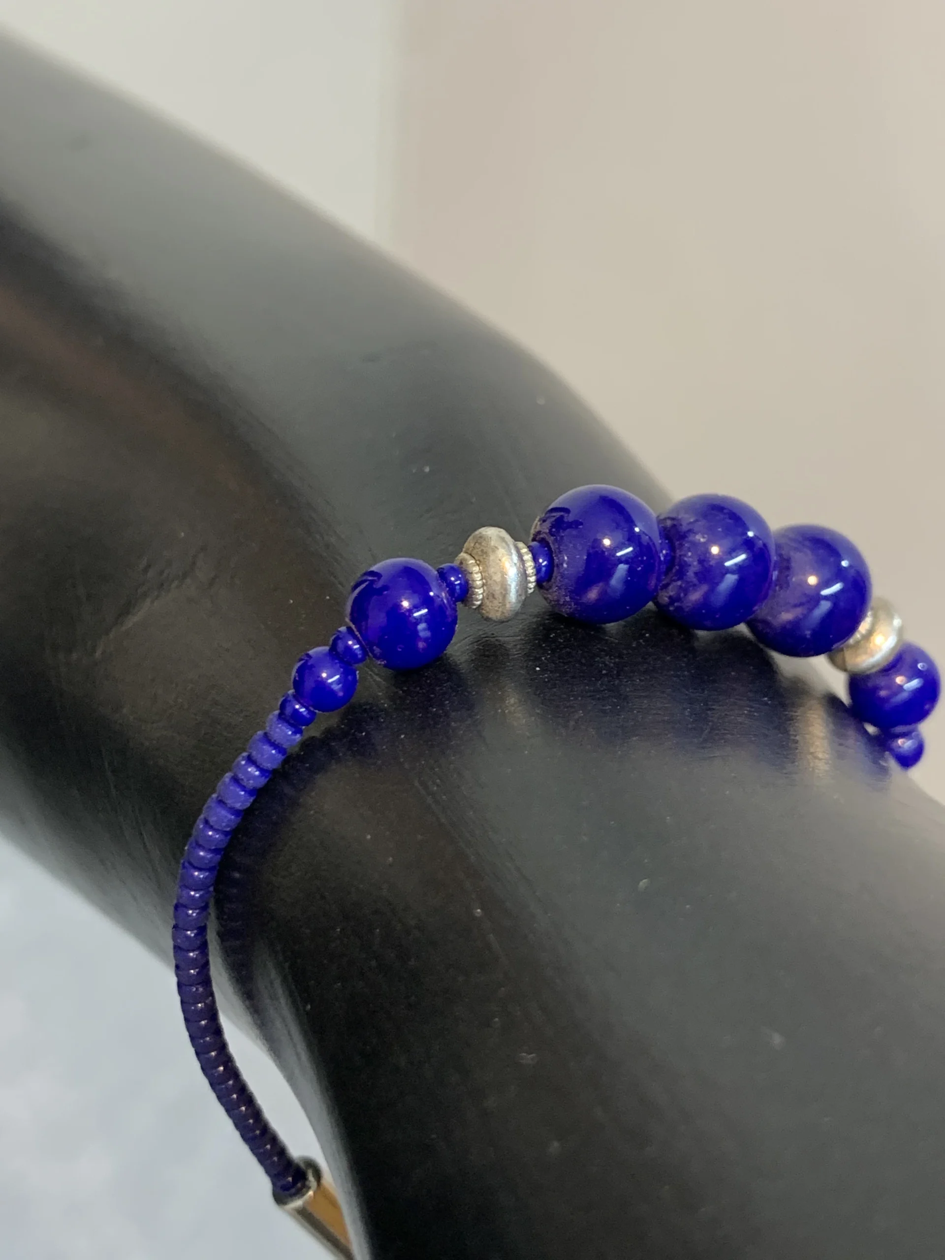 Handmade Purple Bead Bracelet - Image 3