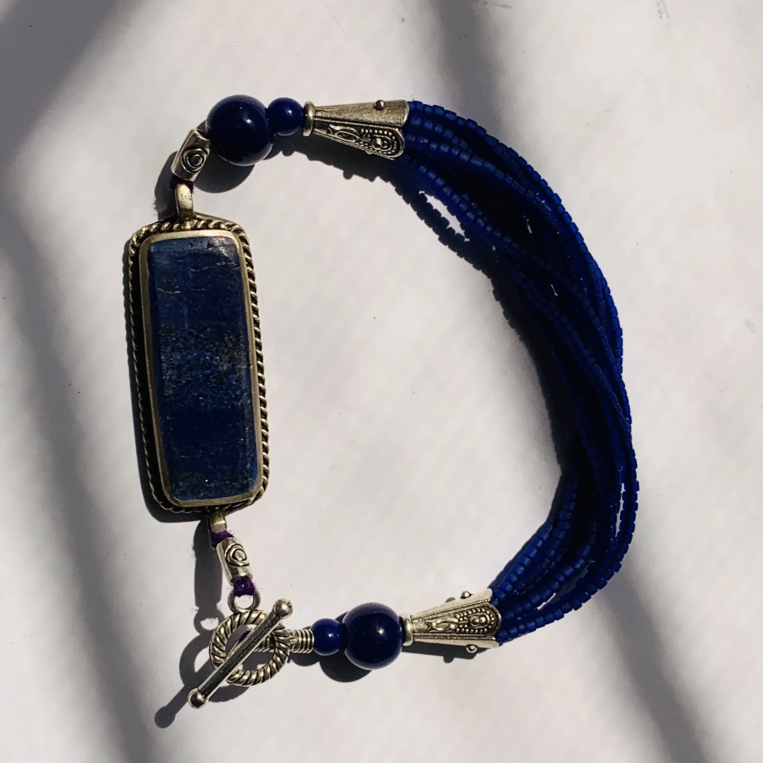 Rectangle Lapis Lazuli Multi-Strand Bracelet - Image 4