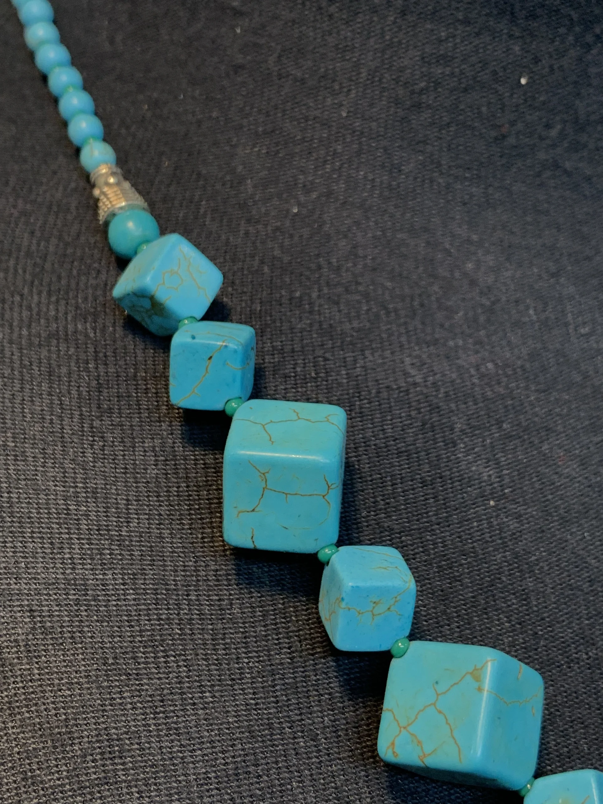 Blue Turquoise Handmade Necklace - Image 3