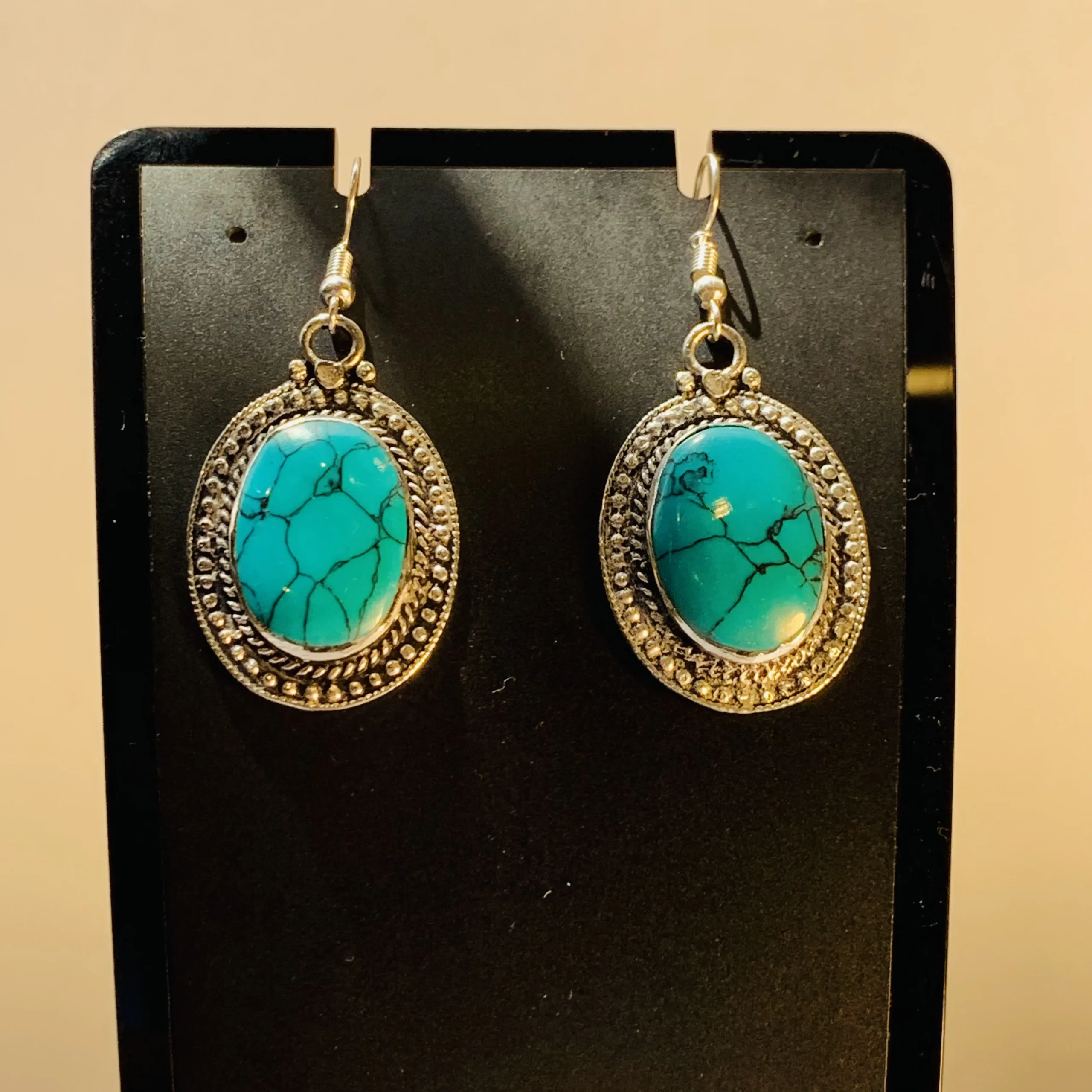 Turquoise Oval Earrings - Image 3