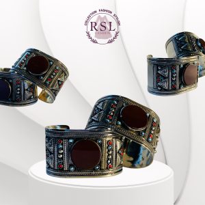 Lovely Vintage Roman-Greek Era Agate & Silver Decorated Bracelet