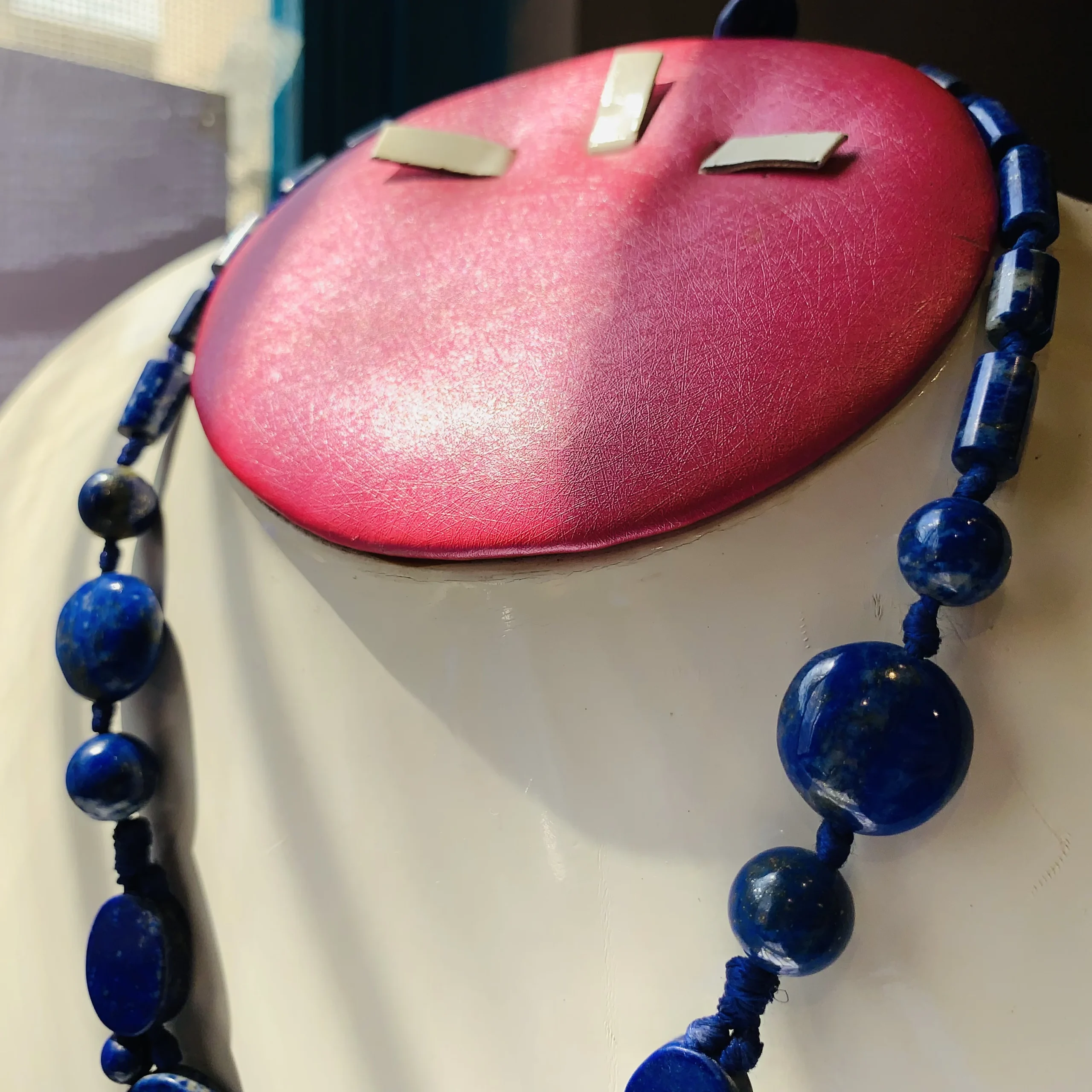 Lapis Lazuli Oval Beads Afghan Necklace - Image 2