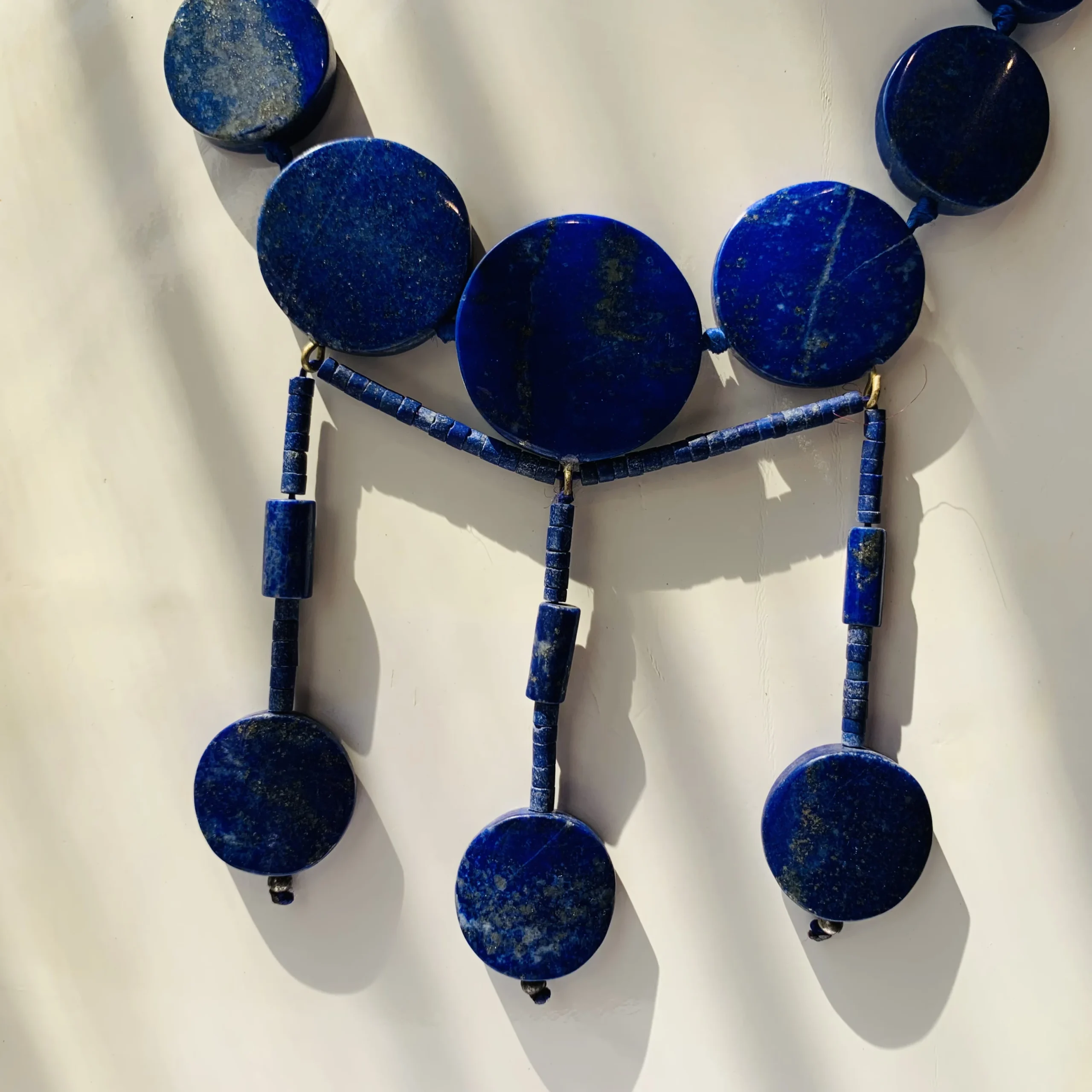 Dark Blue Round Afghan Necklace - Image 4