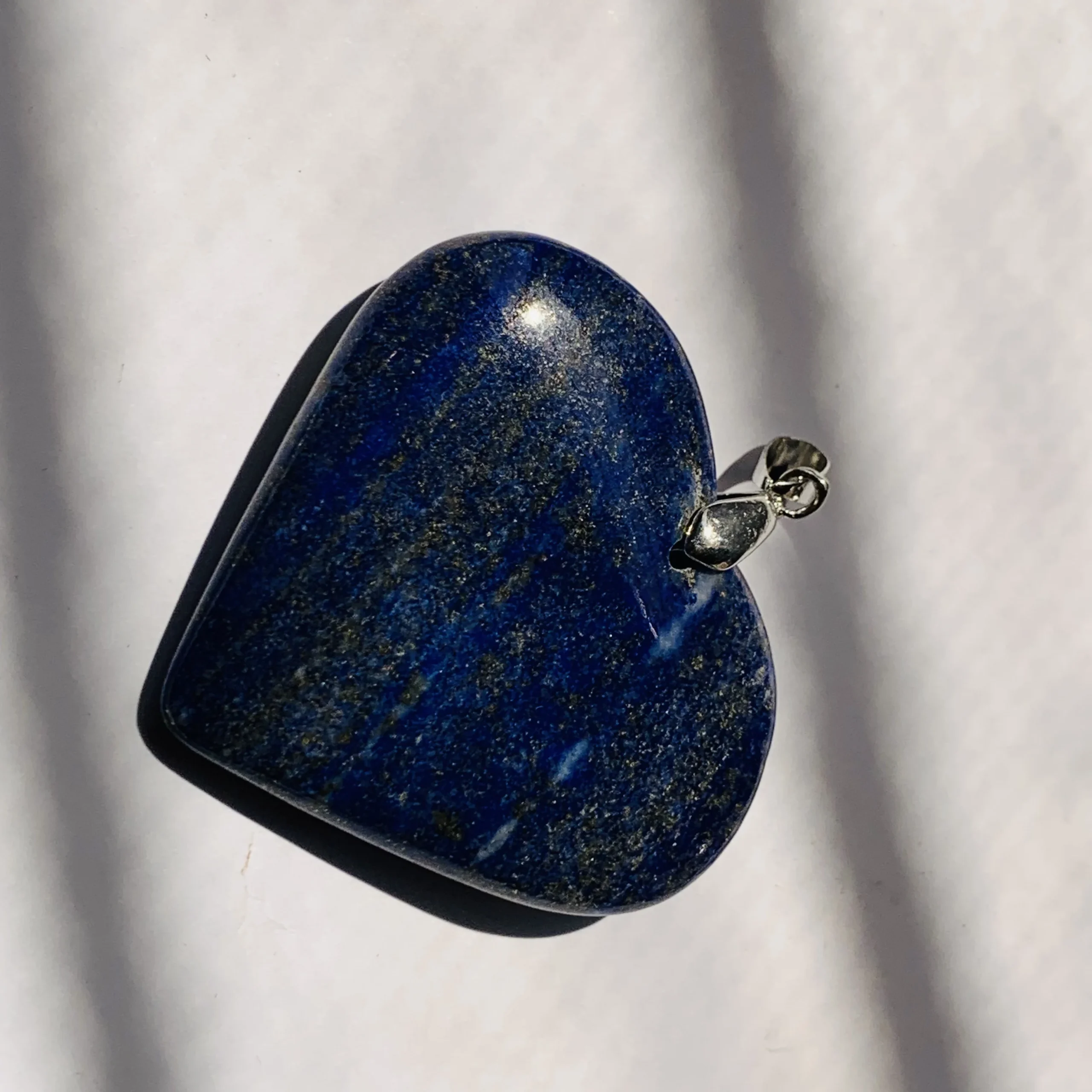 Dark Blue Heart-Shaped Afghan Pendant - Image 4