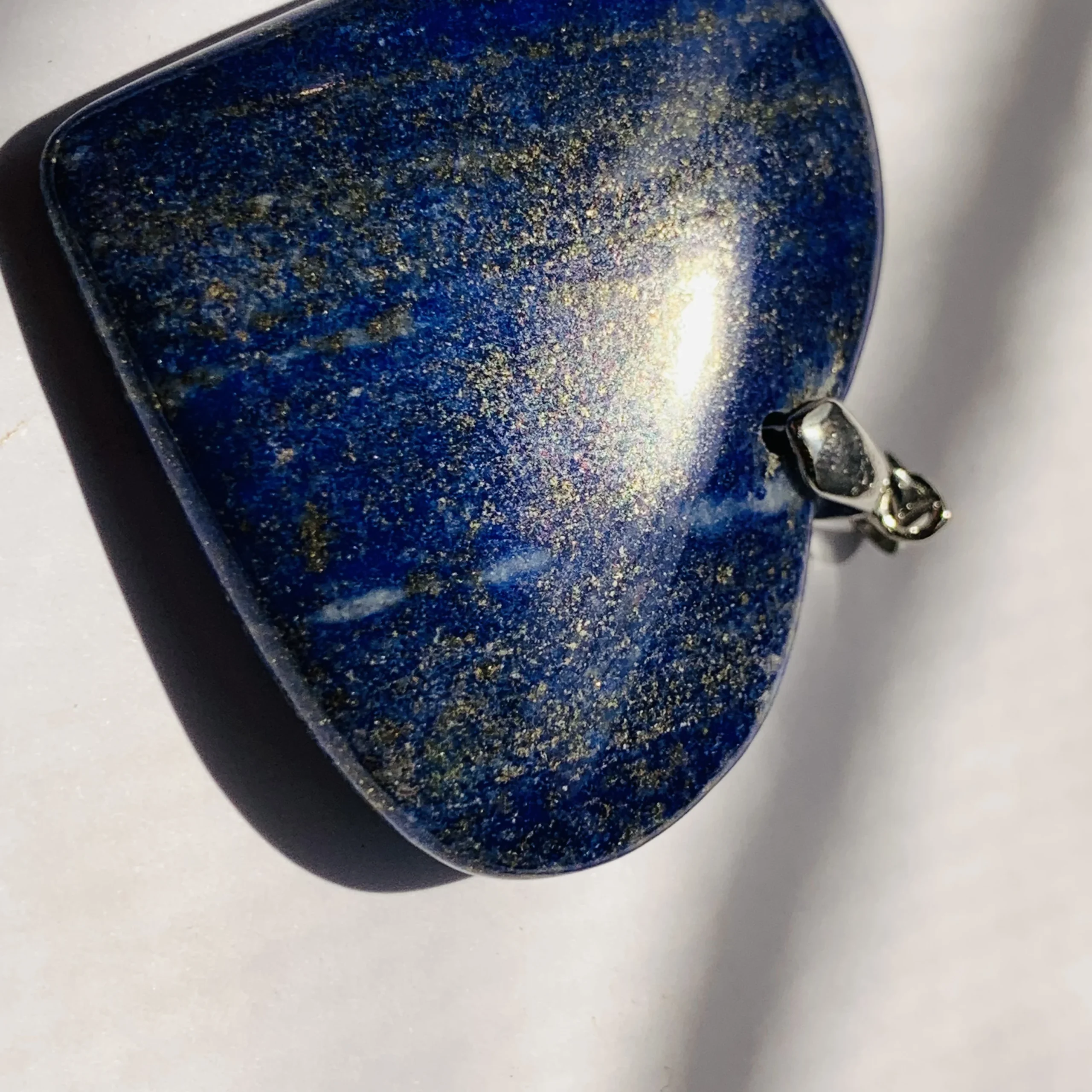 Dark Blue Heart-Shaped Afghan Pendant - Image 2