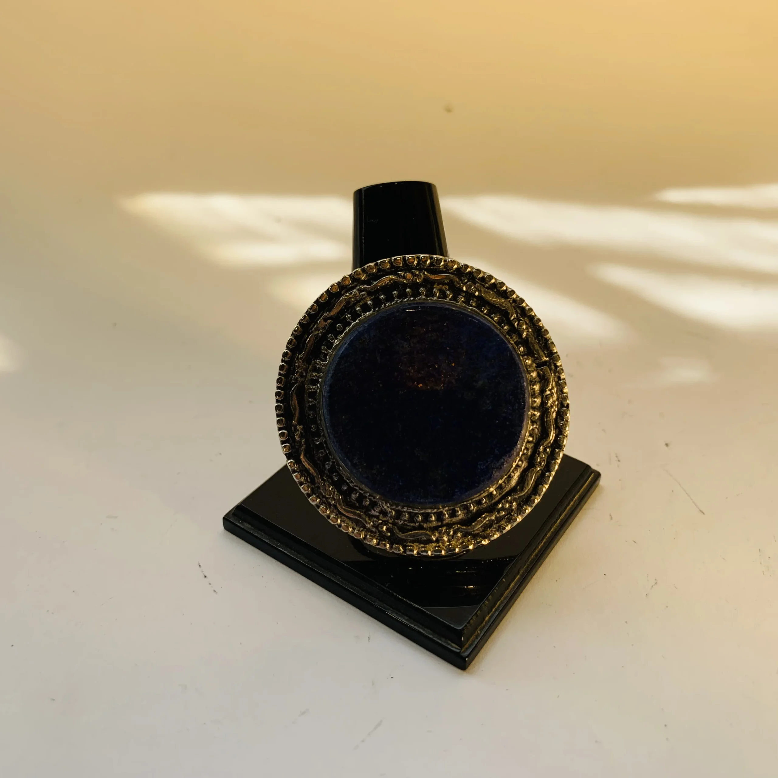 Dark Blue Round Afghan Men’s Ring - Image 4