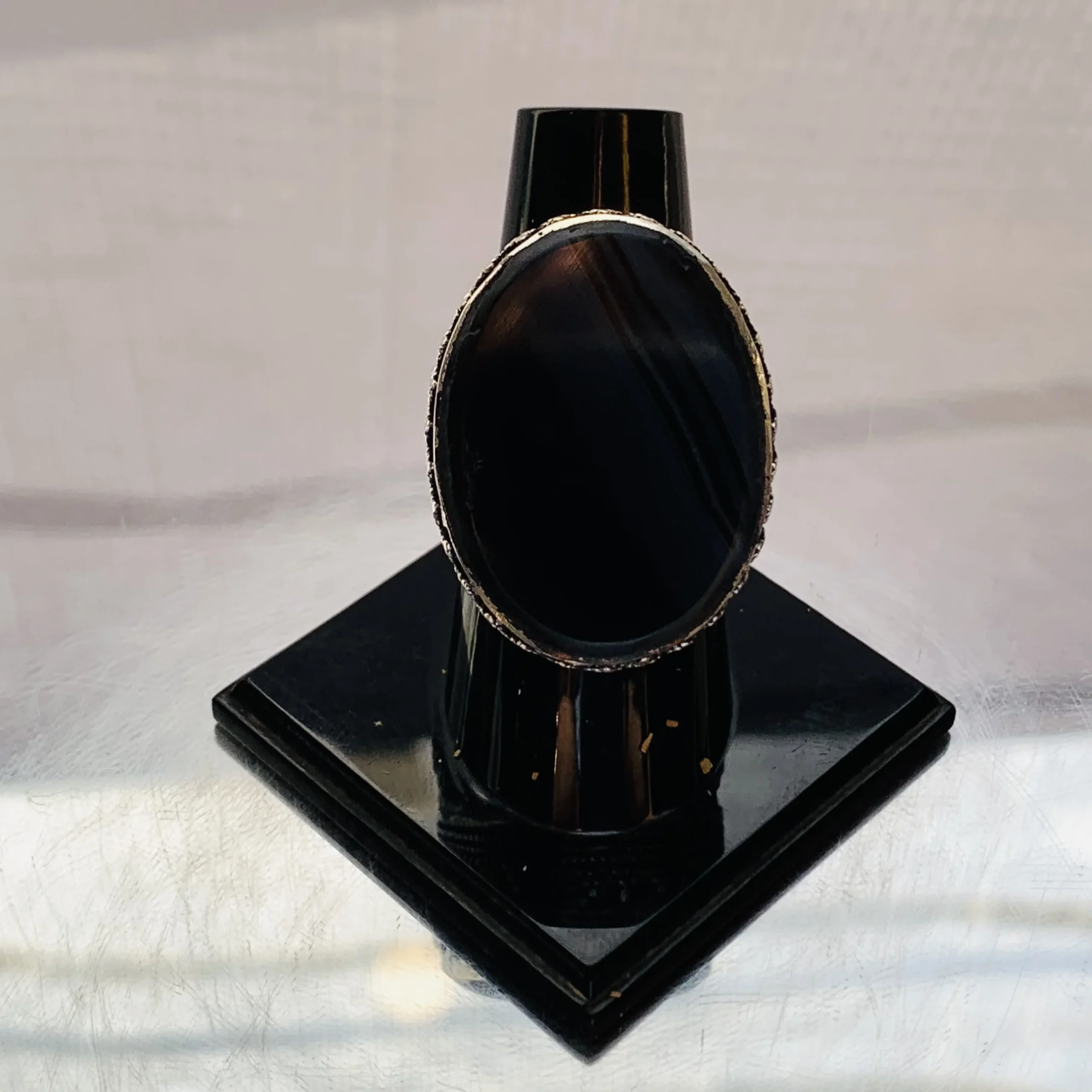 Black Onyx Oval Ring - Image 4