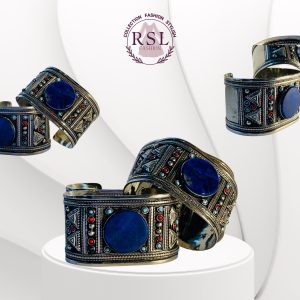 Vintage Afghan Lapis & Silver Tribal Bracelet – Kuchi Turkmen Style