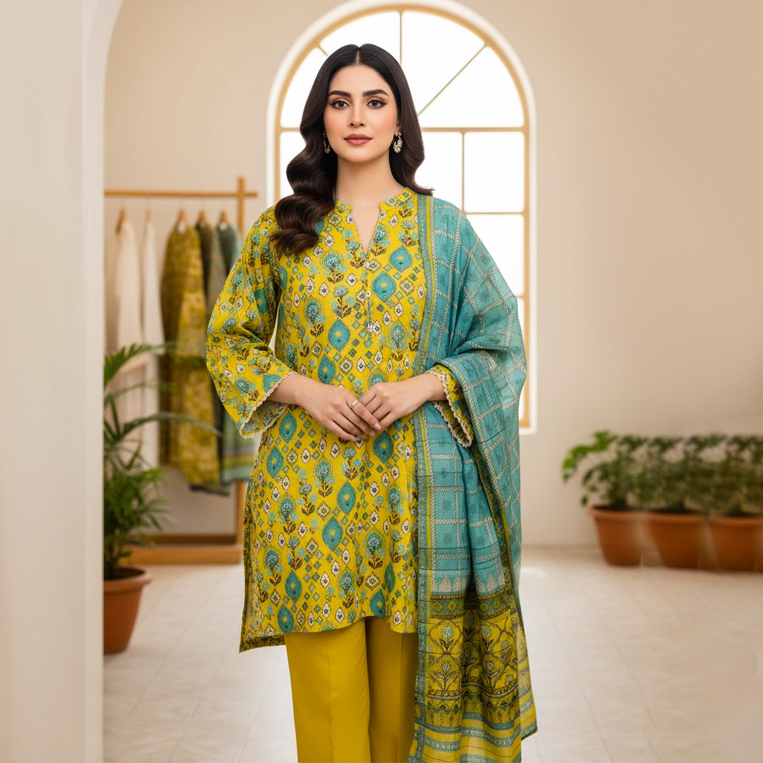 Zest Bloom – Alkaram Luxe Yellow Ensemble
